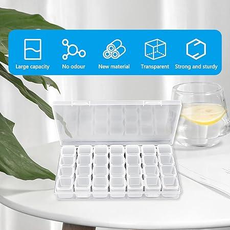 28 Cells Adjustable Plastic Storage Box with Label Sticker For Jewelry - Mirage Mall